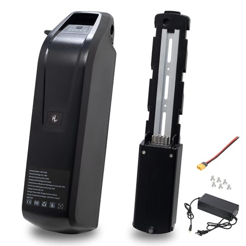 Ebike Battery 36V 48V 52V Lithium Battery 10AH 15AH 20AH Electric Bike Battery with Charger, Safe Lock, Led Indicator Light, for 200-1500W Electric Bike,Motorcycle (5-Pin) (48V 10AH)