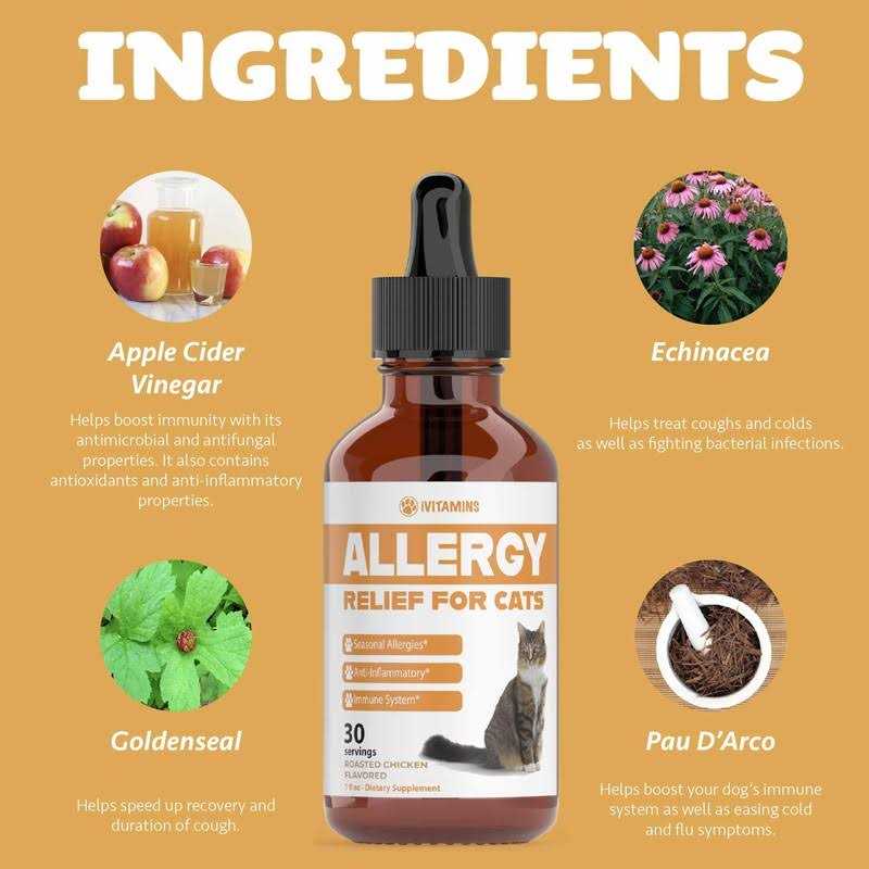 iVitamins Allergy Relief for Cats Helps to Naturally Support Allergy & Itch Relief for Cats - Pet Supplies online store