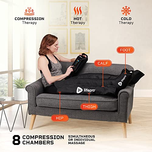 LifePro Axis Pro Air Sequential Compression Massager -Air Sequential Compression Device for Legs, Calf, Thigh and Foot -Air Compression Leg Massager for Circulation, Pain & Stiff Joints in Athletes