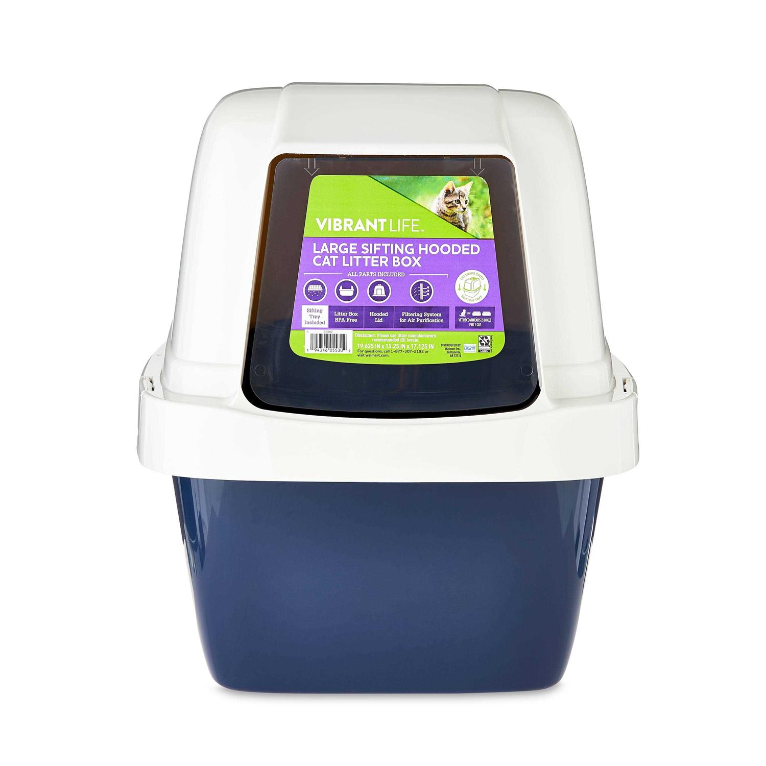 Vibrant Life Large Sifting Hooded Cat Litter Box - Pet Supplies online store