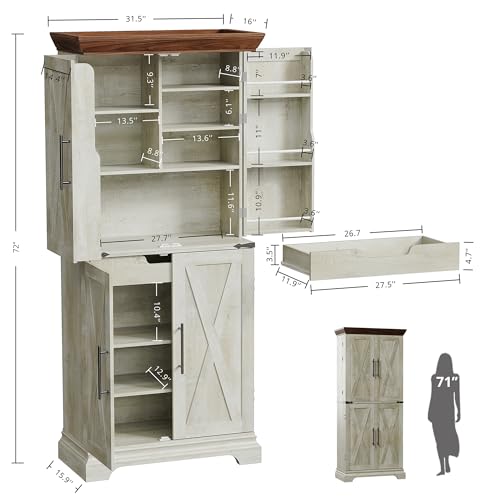 IRONCK Kitchen Pantry Cabinet 72