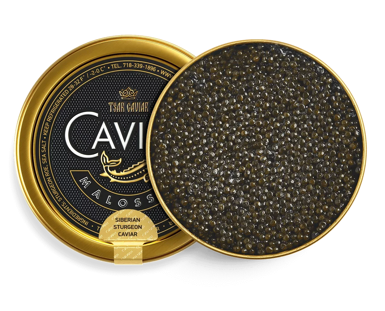 Siberian Sturgeon Black Caviar - 1.8 oz (50g) - in Metal Jar