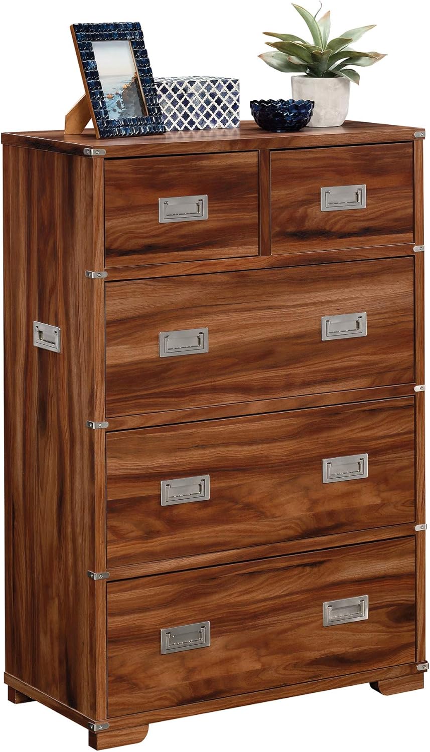 Sauder Vista Key 5-Drawer Dresser, L: 31.5 x W: 15.67 x H: 46.69, Blaze Acacia