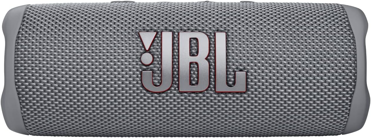 JBL Flip 6 Portable Bluetooth Speaker Bundle - Grey and Blue, Powerful Sound, IPX7 Waterproof, 12 Hours Playtime
