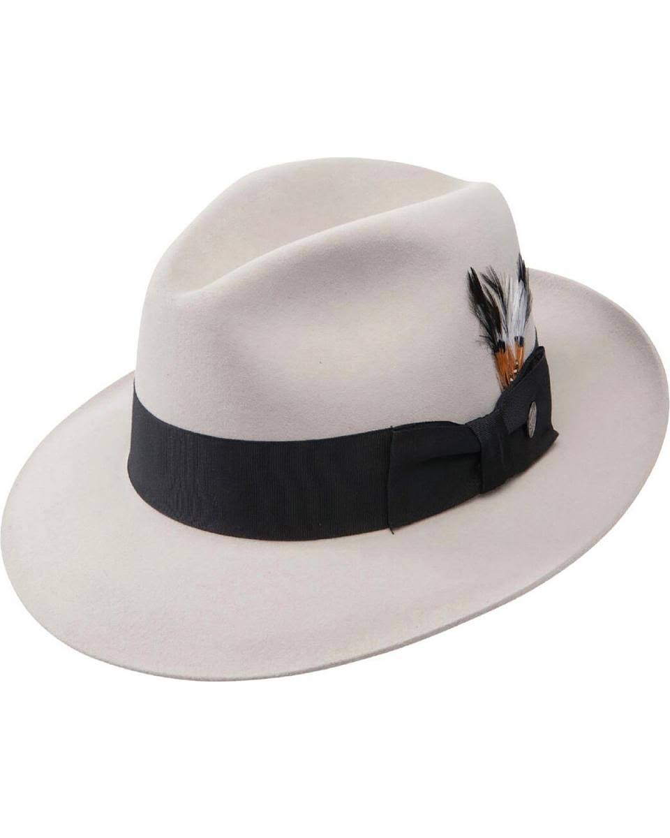 Stetson Temple Fur Felt Fedora Hat, Gray