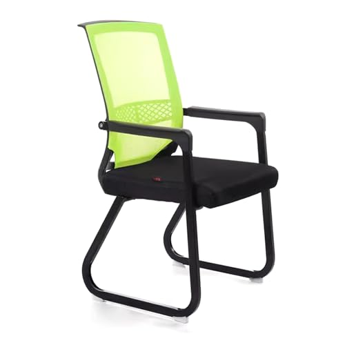 Office Chair, Quality Guest Chair with Integrated Welded sled Base, Mesh Office Chair Without Wheels with armrests, Waiting Room Reception Chair for Home and Conference(Red)