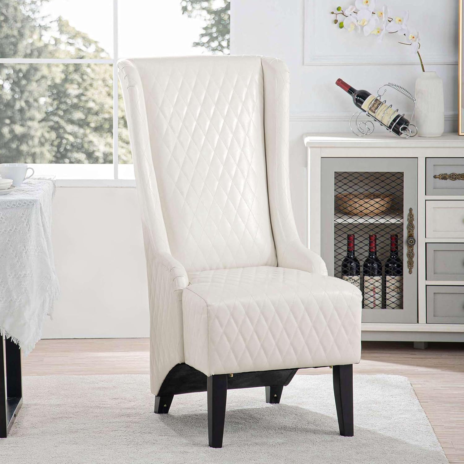 Wide Wing Back Chair - 23.03 Width, Elegant Side Chair for Living Room, Contemporary Design with Comfortable Seating, Stylish Accent Furniture