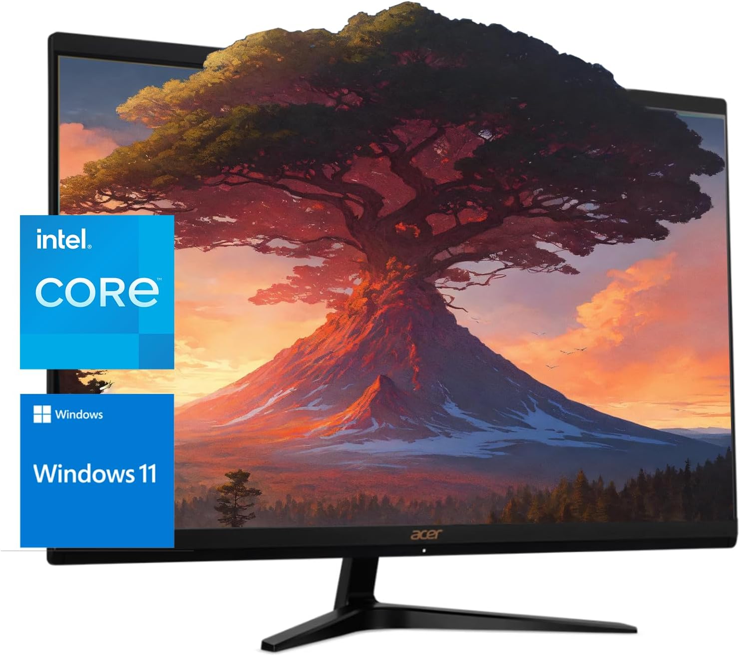 acer Aspire C27 All in One Desktop | 27-inch FHD IPS Display | 12th Gen Intel 4-Core Processor | 32GB RAM | 1TB SSD | Wi-Fi 6 | Webcam | HDMI | Wireless Mouse & Keyboard | Windows 11, Black