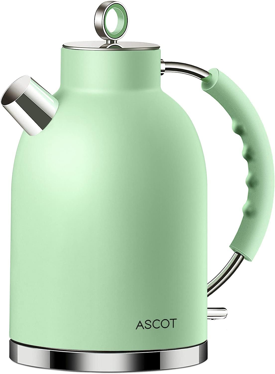 Electric Kettle ASCOT, Tea Kettle Hot Water Kettle Stainless Steel Kettle 1.5L 1500W Retro Tea Heater & Boiling Water, Auto Shut-Off and Boil-Dry Protection (Matte Green)