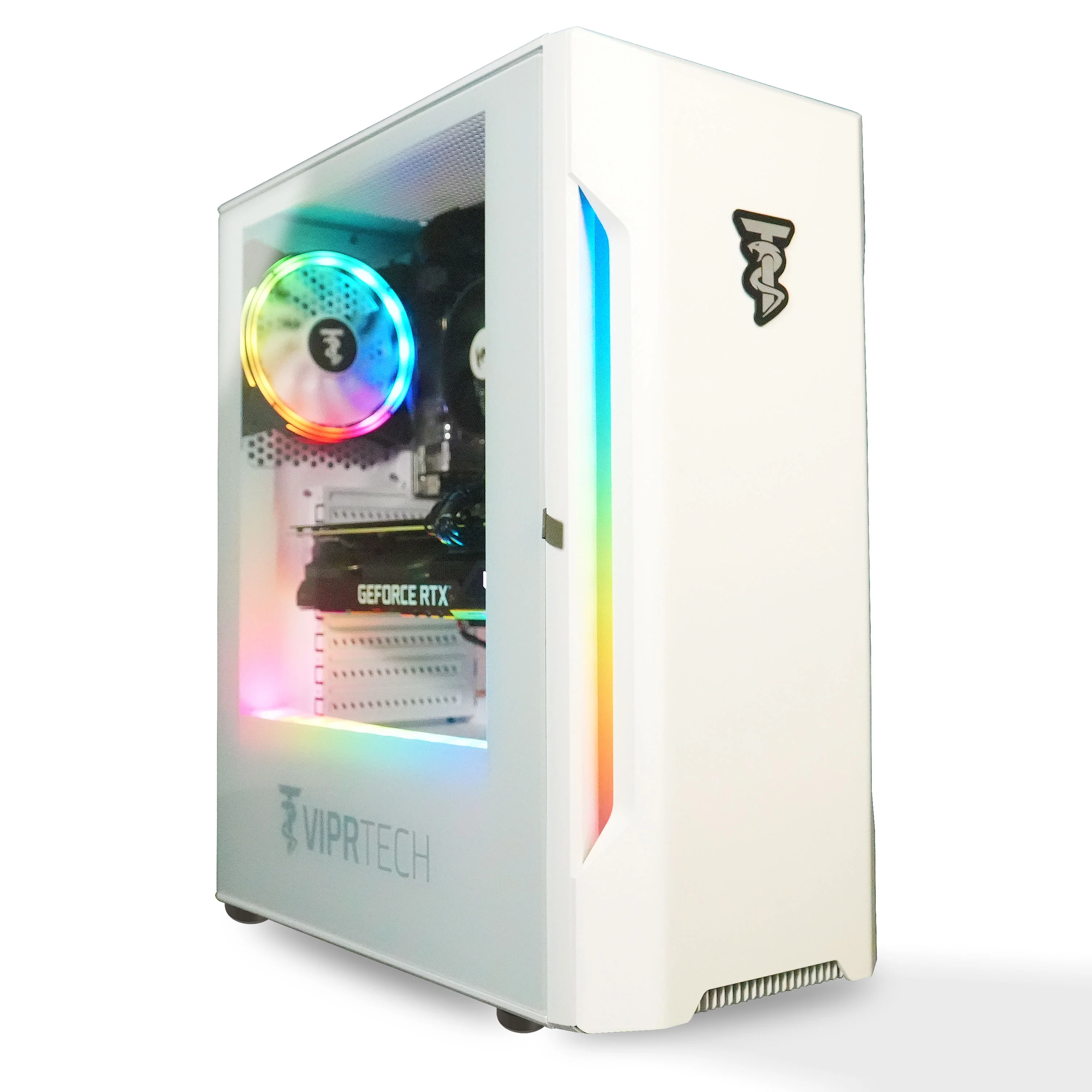 ViprTech Rebel Gaming PC Desktop Computer - AMD Ryzen 5 2600 (12-LCore 3.9Ghz), NVIDIA RTX 3060 12GB, 32GB DDR4 3200 RAM, 1TB NVMe SSD, VR-Ready, Streaming, RGB, Windows 11 Pro, White