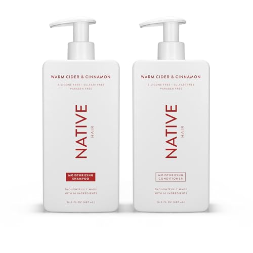 Native Warm Cider & Cinnamon Shampoo and Conditioner Contain Naturally Derived Ingredients | All Hair Types, Color & Treated, Fine to Dry Damaged, Sulfate & Dye Free - 2-Pack