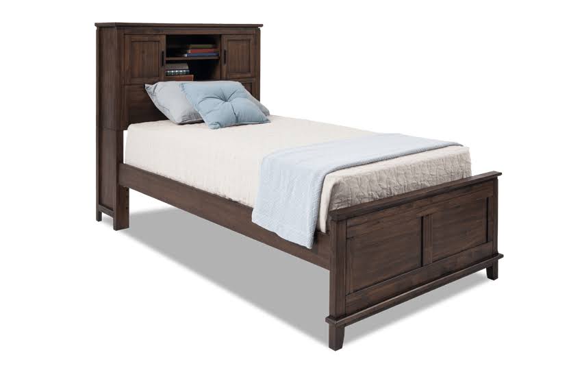 Chadwick Full Rustic Bookcase Bed in Brown | Transitional Kids& Storage Beds MDF/Poplar Solids/Veneers by Bob&s Discount Furnitu