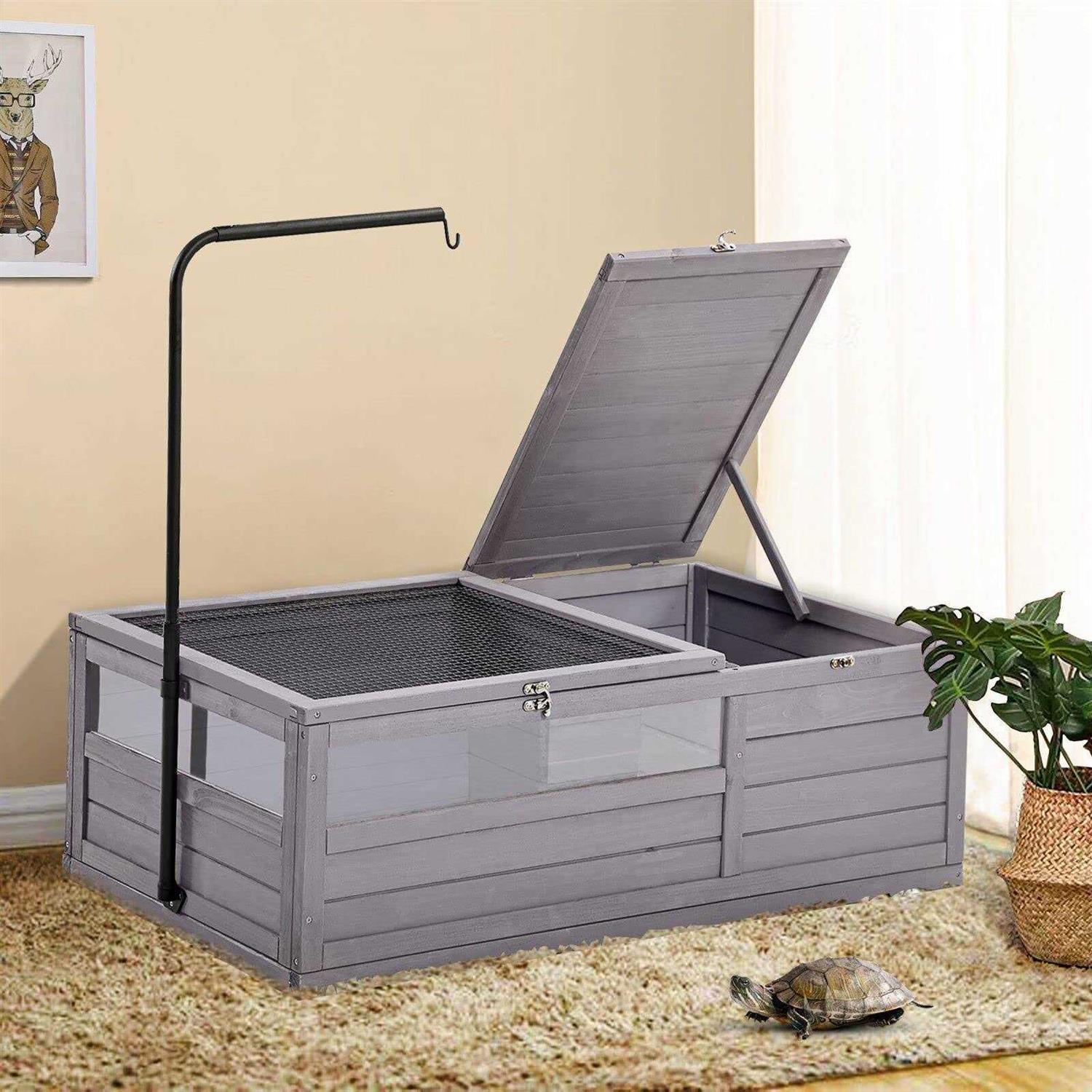 GUTINNEEN Tortoise Cage Large Tortoise Habitat with Light Support Frame - Pet Supplies online store