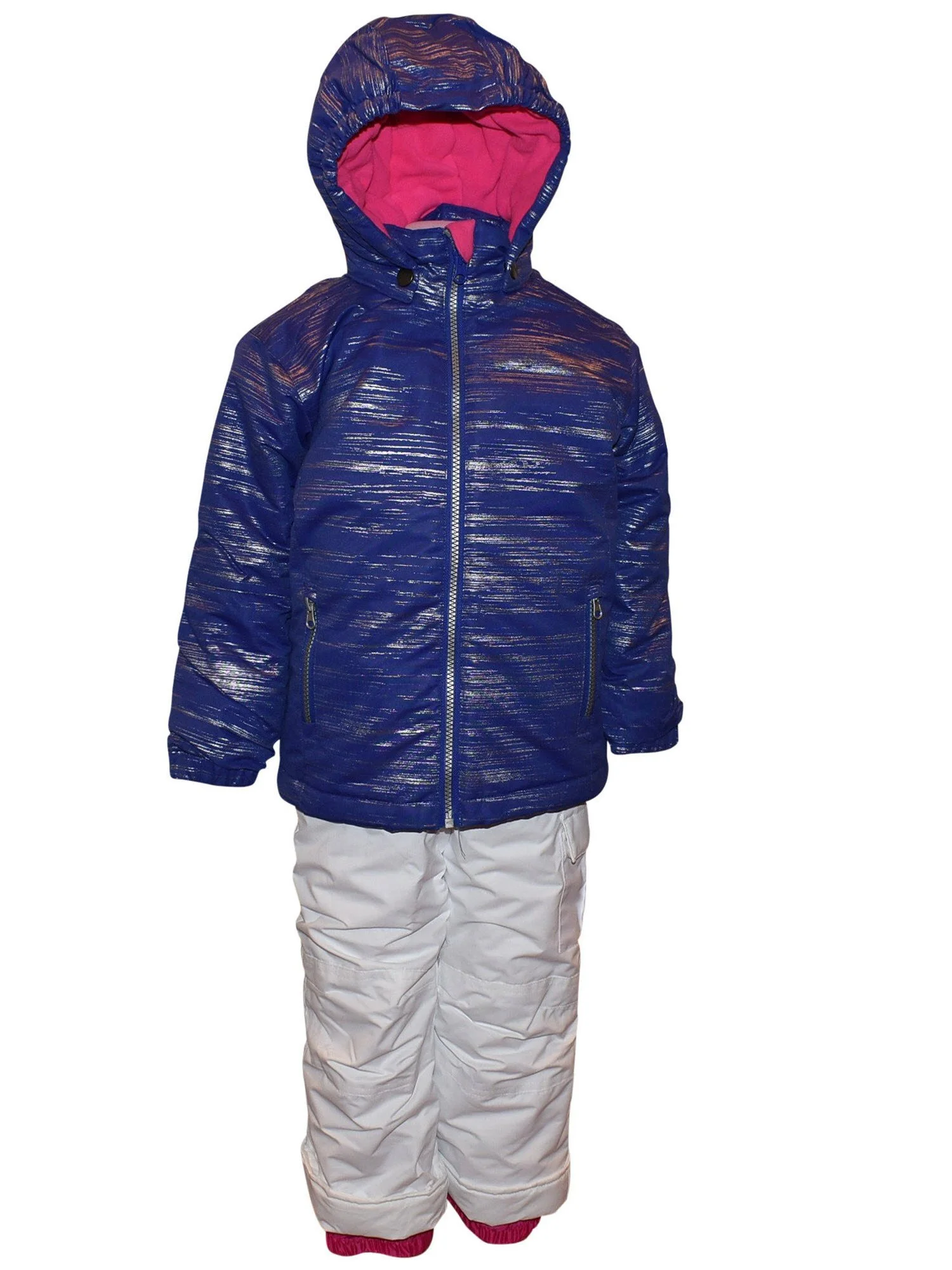 Pulse Little Girls Insulated Snowsuit 2T-6X Glitter Snow Jacket and Ski Bibs