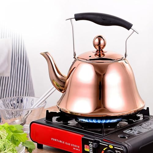 Tea Kettles Stovetop Whistling Cool Handle Kettle for Gas Stove Induction Cooker Stainless Steel Whistling Kettle Tea Kettle Water Bottle Coffee Tea Pot