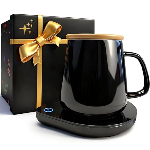 Mug Warmer with Cup Set, Coffee Warmer for Desk, Electric Mug Heater with Adjustable Temperature, 2025 Christmas/Birthday Gifts for Coffee Lover