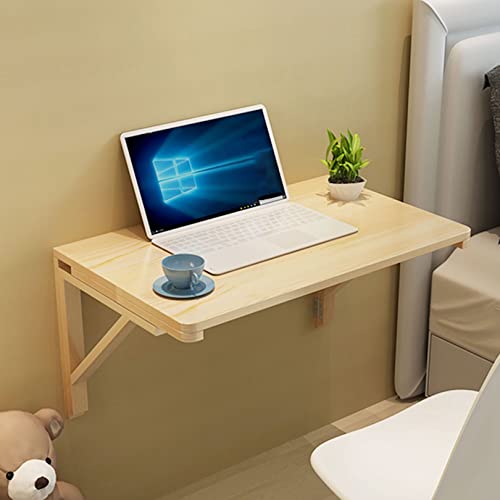 Side Table Solid Wood Wall Hanging Table Folding Table Dining Table Drop-Leaf Table Wall-Mounted Computer Table Desk Wall Table Study Table Double Support Side Table (Size : 80 * 40cm(31 * 16 (60 * 45