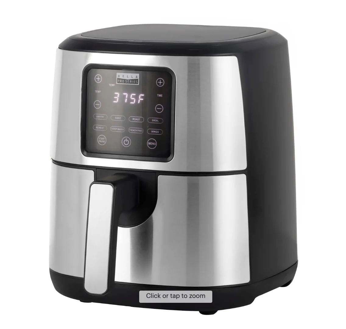 Bella Pro Series - 4.2-qt. Digital Air Fryer with Stainless Steel Finish - Stainless Steel
