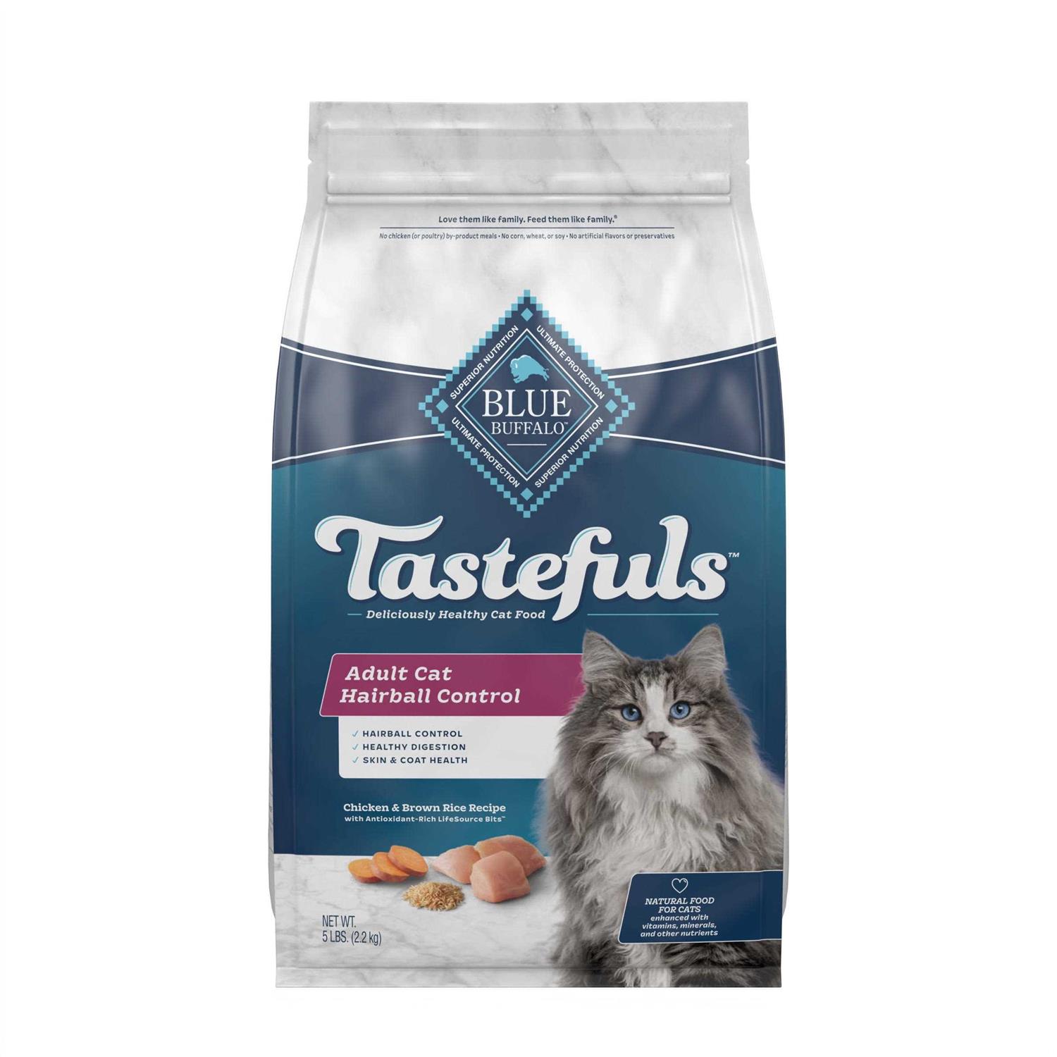 Blue Buffalo Tastefuls Hairball Control Natural Chicken and Brown Rice Adult Dry Cat Food - Pet Supplies online store
