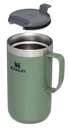 Stanley Stay-Hot Camp Mug 24 oz | Press Fit Drink Through Lid | Cup for Coffee, Tea and Drinks | Insulated Stainless Steel Coffee Mug | BPA-Free | Ash 2.0