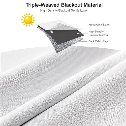 Joydeco Faux Linen Blackout Curtains for Bedroom,Light Grey Blackout Curtains 84 inches long,100% Blackout Solid Thermal Insulated Window Drapes Luxury Decor for Living Room（W52xL84 Inch,Light Grey）