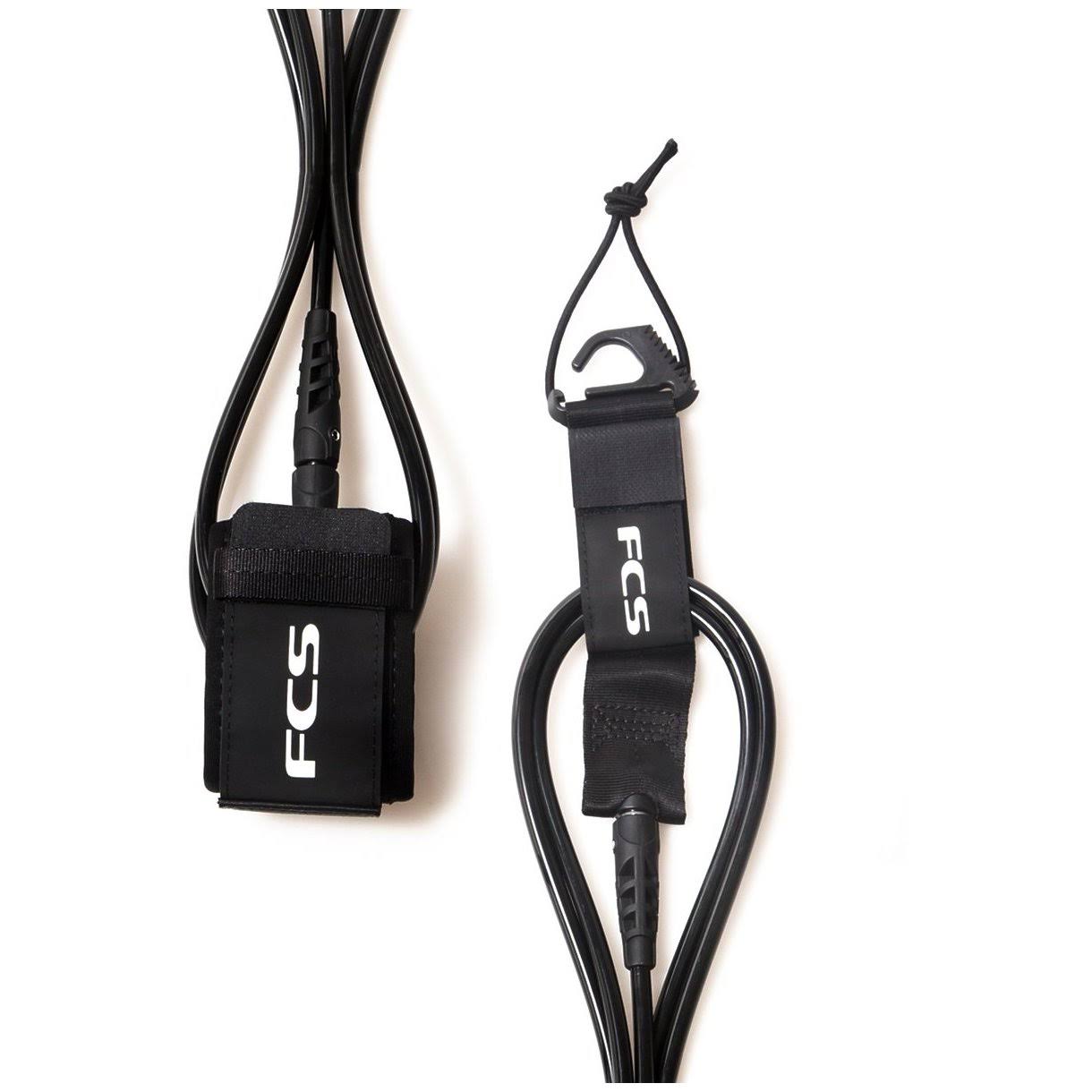 FCS Essential Longboard Leash Black 9ft0in Calf