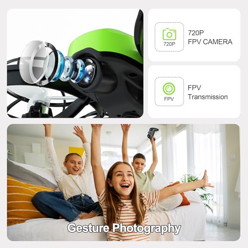 Drones for Kids with Camera,Rc Drone Indoor Small Helicopter,Birthday Gifts for Boys and Girls Beginners Friendly,Mini Quadcopter Toy With 2 Batteries,Propeller Full Protect,Altitude Hold