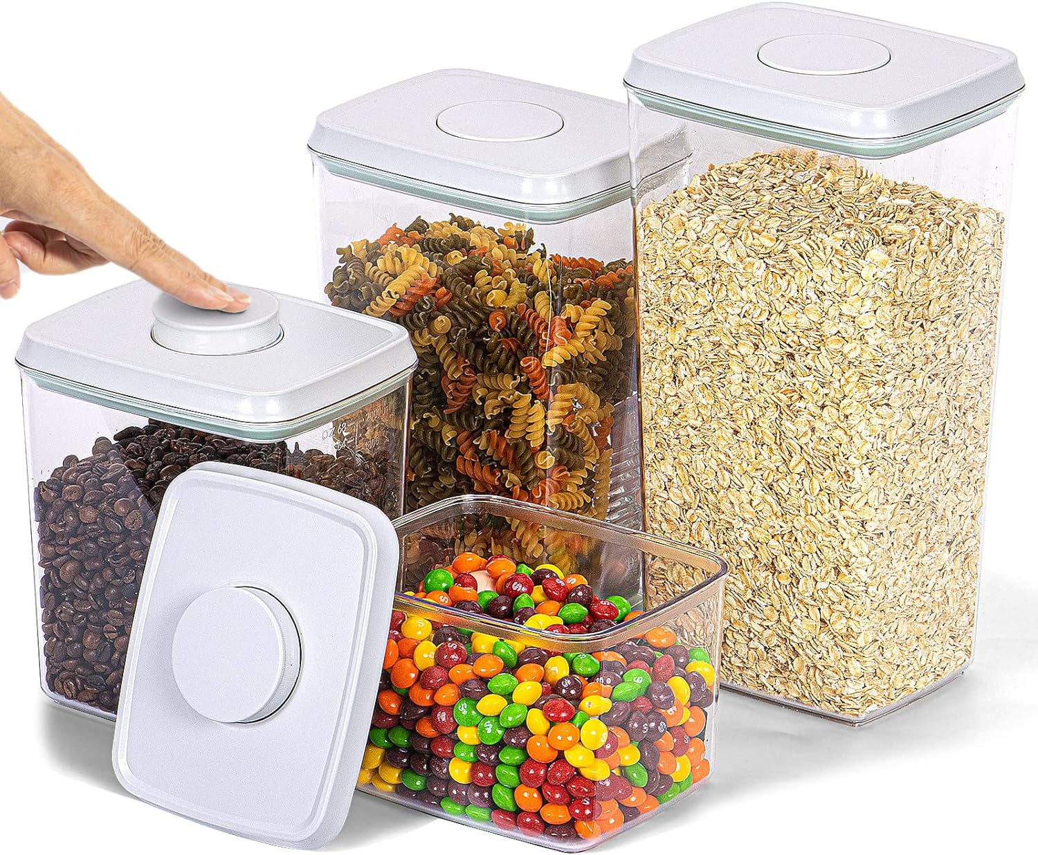 Pop Container Sets, 4-Piece Airtight Food Storage Containers
