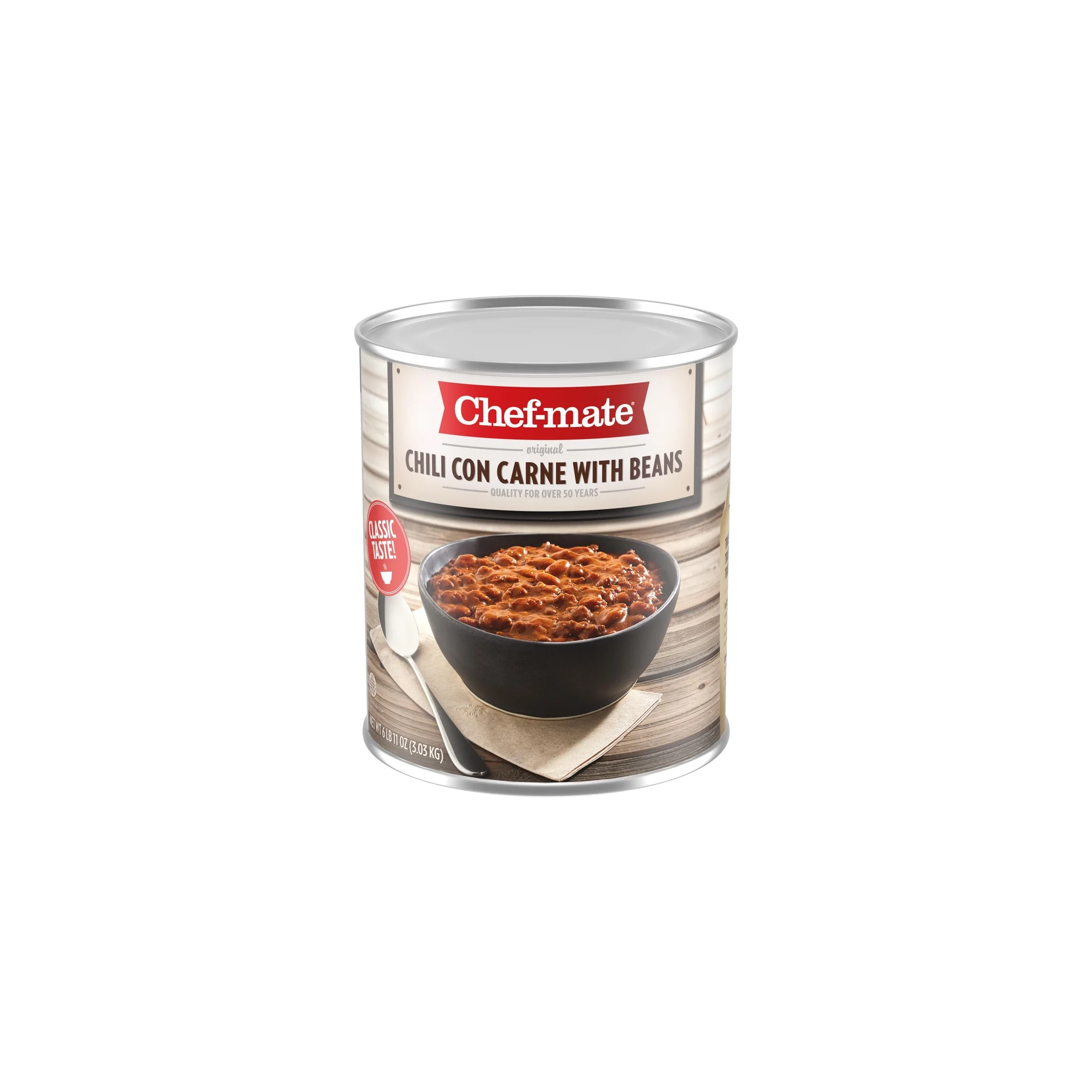 Chef-mate Beef Chili, Canned Beans with Meat, 6 lb 11 oz (Pack of 6)