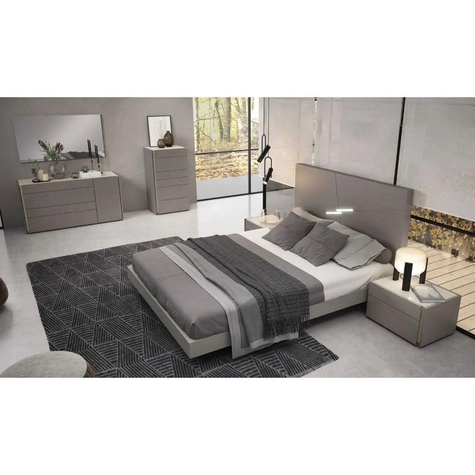Faro Premium 3-Piece Bedroom Set, Gray, King