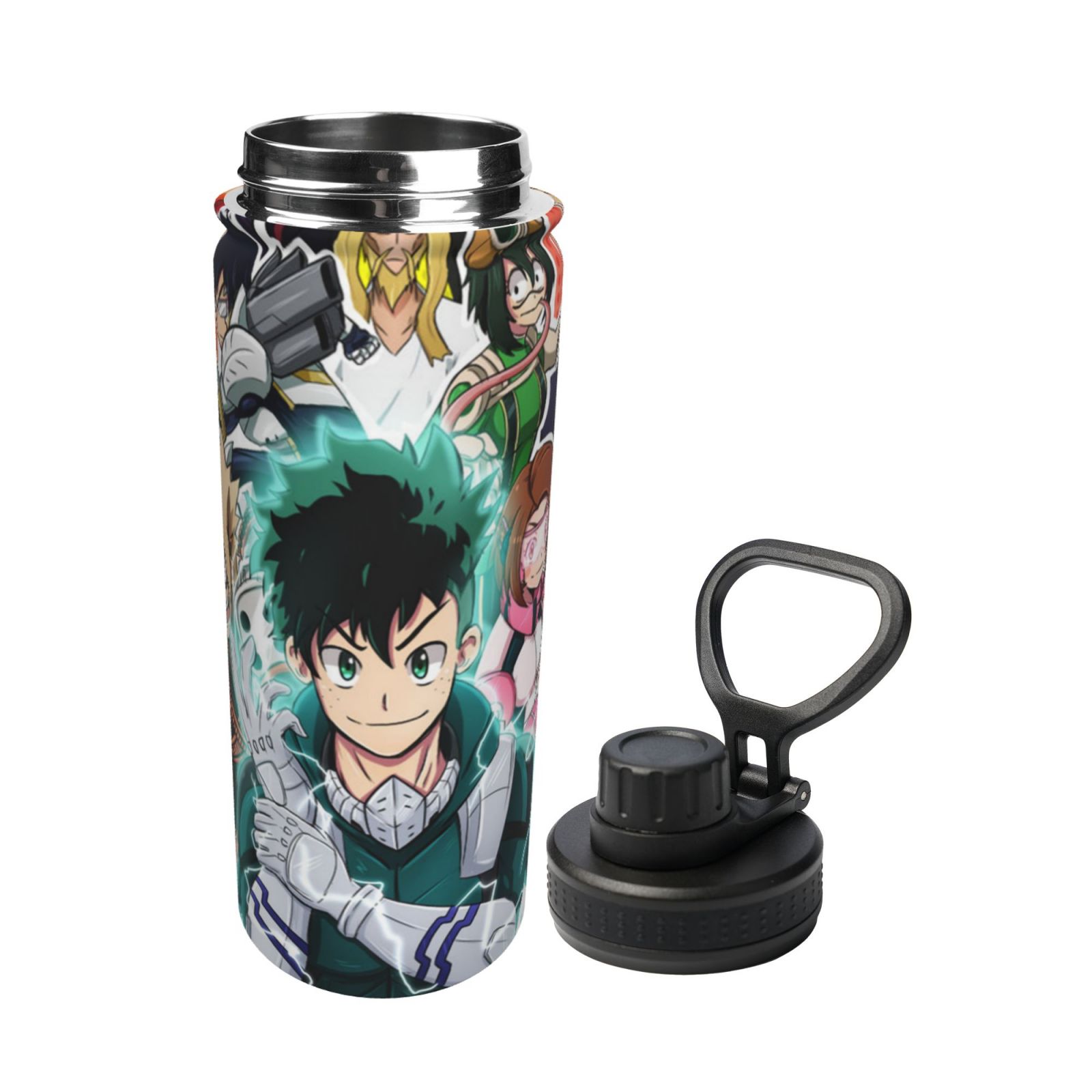 My Hero Academia Sports Insulated Water Bottles Kettle Stainless Steel Portable Cup18OZ For Travel Gym School