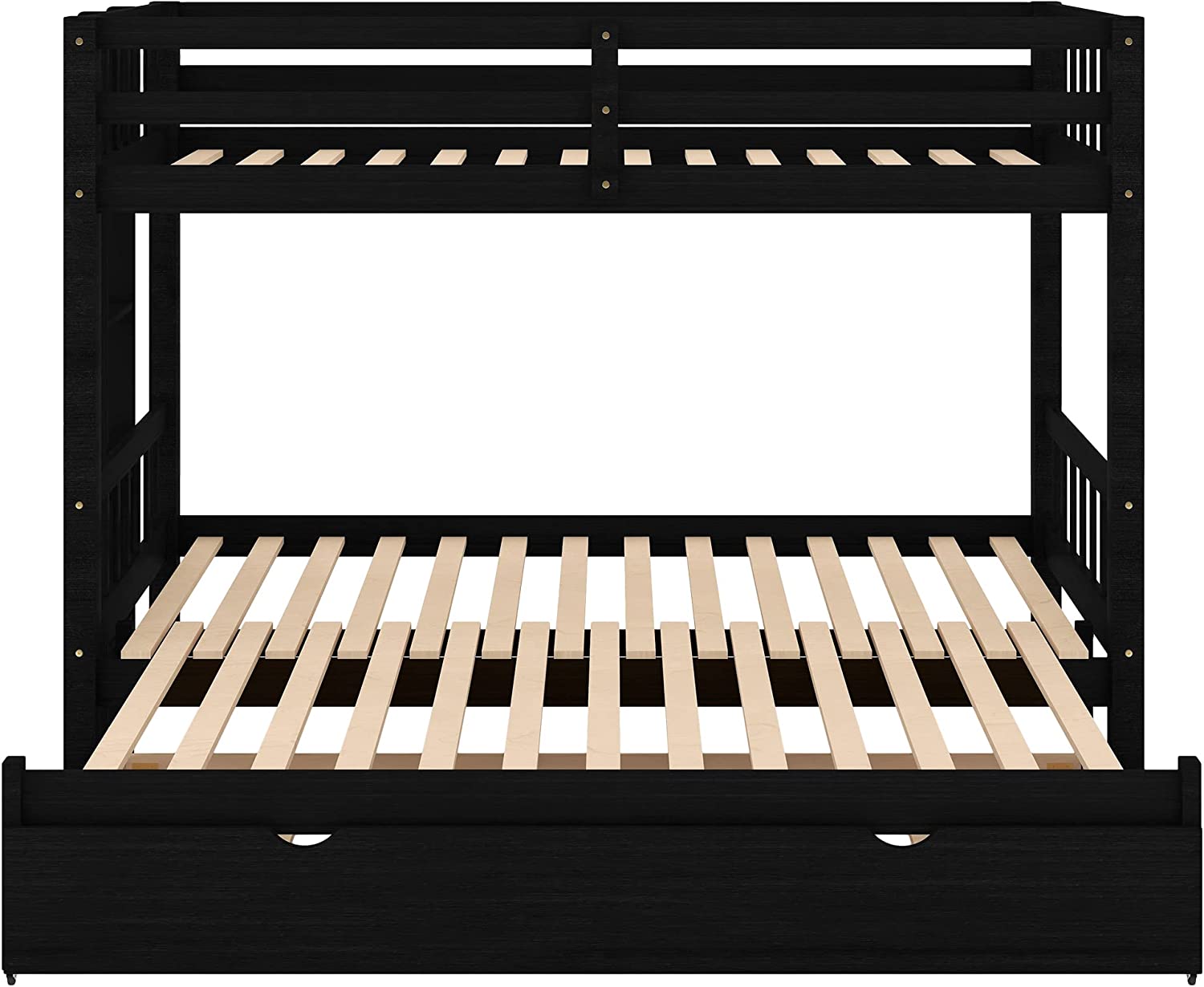 Over King With Trundle [Bunk Bed]S Over Pull-Out Bunk Beds, Solid Wood, No Box Spring Needed (Espresso)