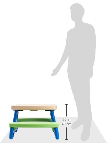 Little Tikes Easy Store Jr. Kid Picnic Play Table, Blue,green