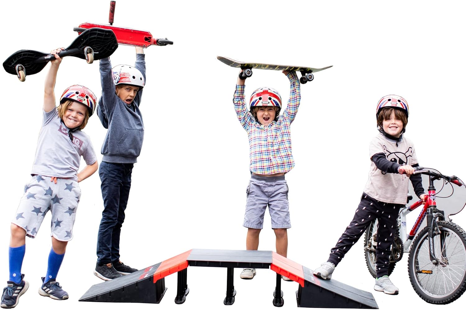 SlideWhizzer Skateboard Ramp Bike Ramp Skate Ramp RC Ramp BMX Ramp RC Car Ramp for Kids Jumping - Mini Ramp Skateboard Accessories for Boys and Girls - Can be Used as Wheelchair Ramp