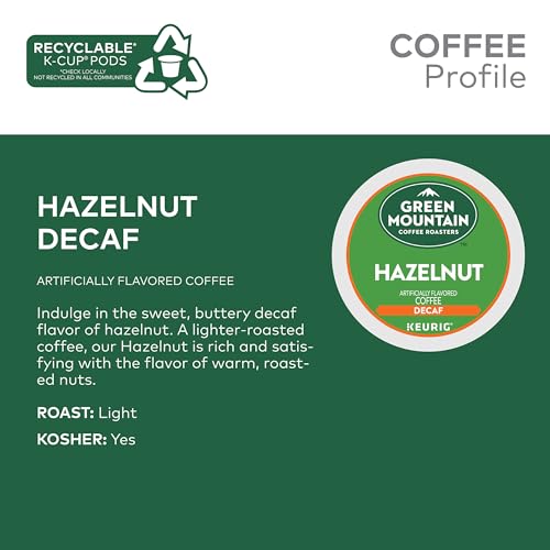 Green Mountain Coffee Roasters Hazelnut Coffee, Keurig Single-Serve K-Cup pods, Light Roast, 96 Count