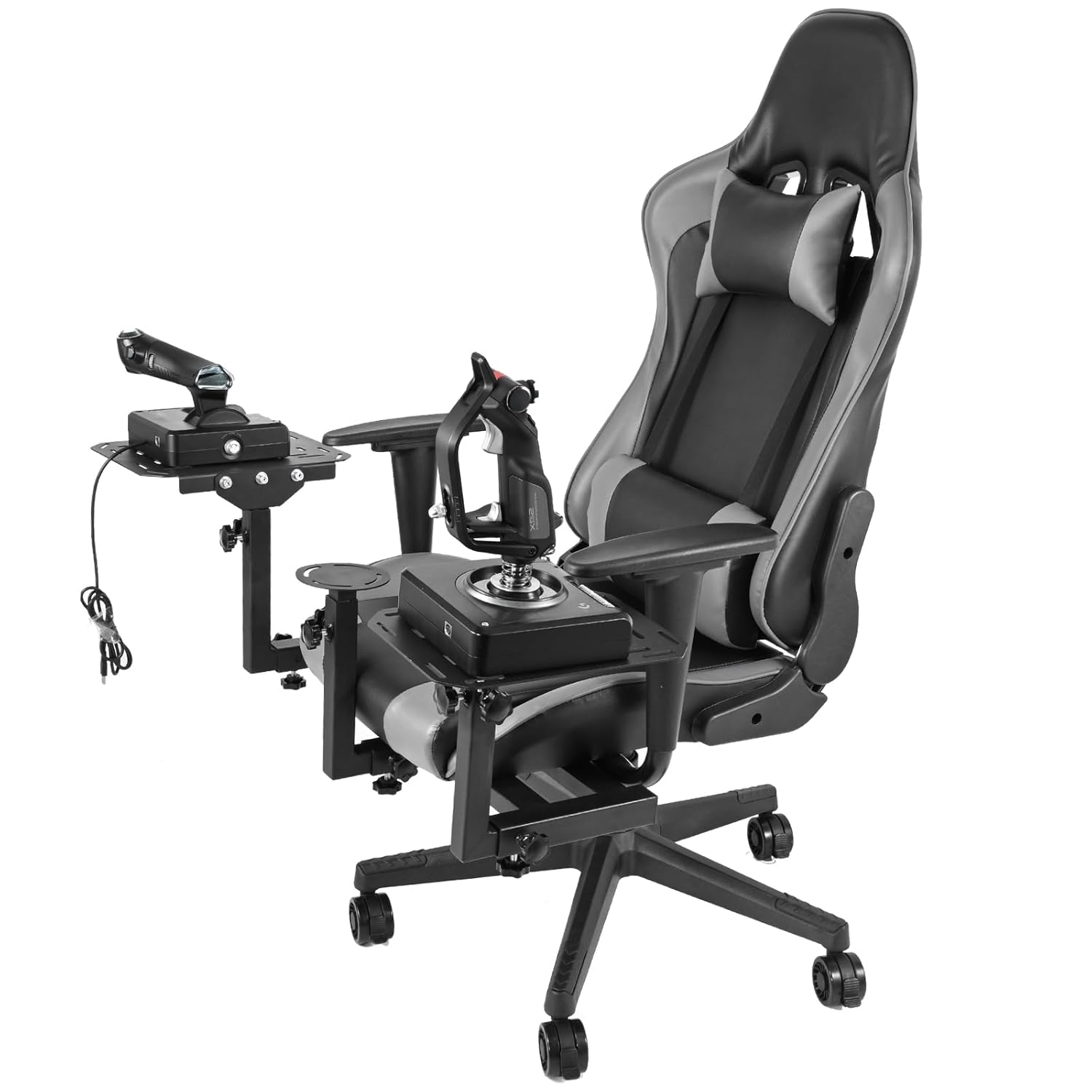 Mokapit Adjustable Flight Simulator Cockpit Fit for LogitechX56/X52 PRO,Thrustmaster A10C Hotas Warthog/T.16000M/TH8A/TCA,Fanatec ClubSport Shifter SQ Flight Sim Chair Joystick Not Included