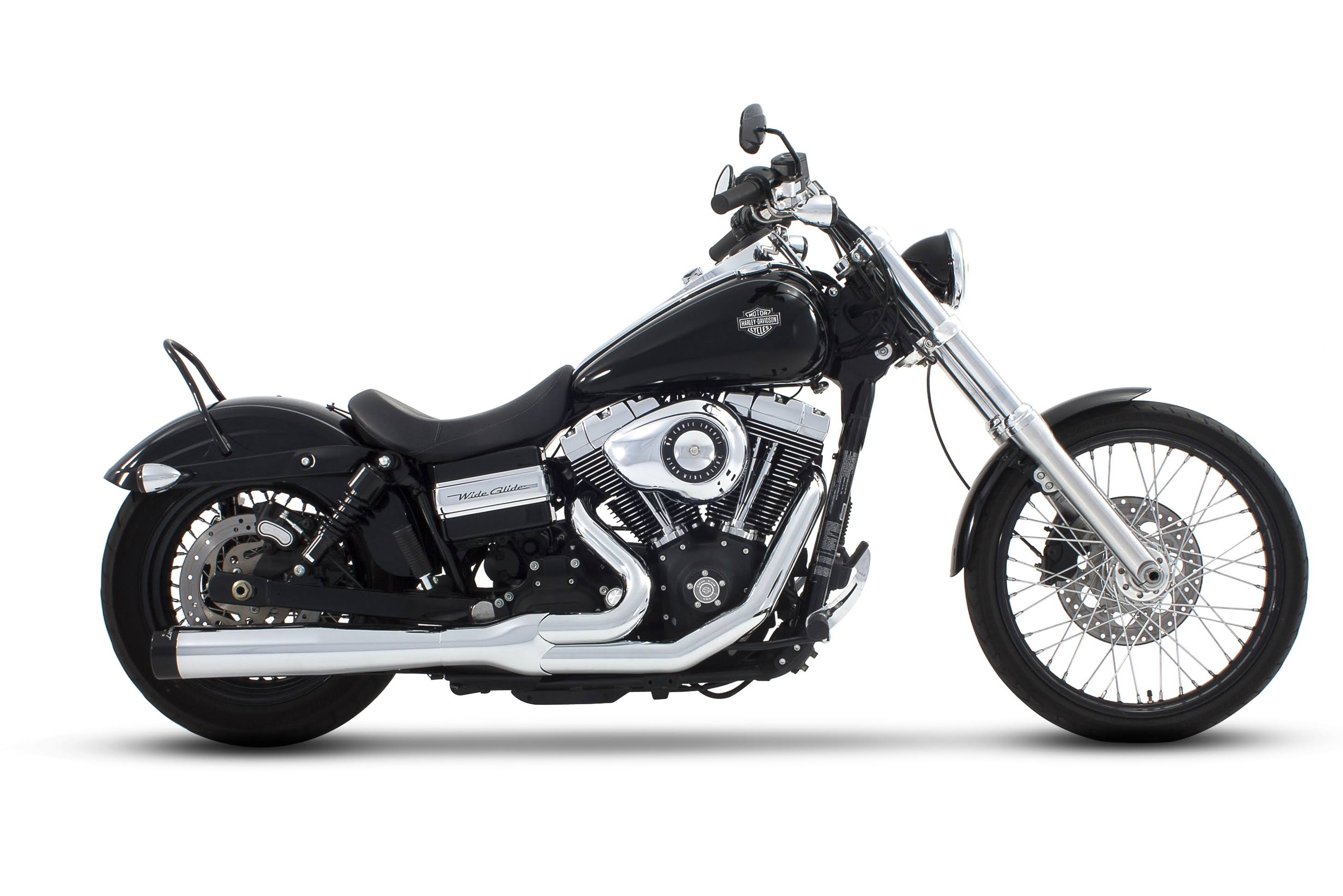 Rinehart Chrome System Black End Cap 2-Into-1 Exhaust 200-0300