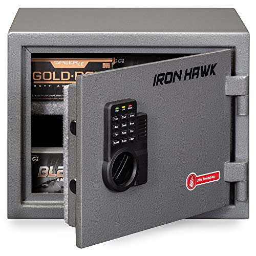 Iron Hawk Fireproof Document Box Combination Safe - Fireproof Safe - Fire Proof Safe Boxes For Home - Fireproof Wall Safe - Fireproof Lock Box - Home Safes & Safe Accessories - Cabinet Safes