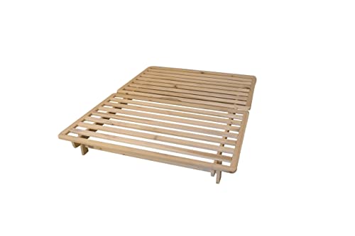 Ekko Platform Bed - Queen Bed Frame - Unfinished Wood Bed Frame - Natural, Minimalist Bed - Floating Bed Design - Easy Assembly, No Box Spring Needed - Solid Wood Queen Platform Bed