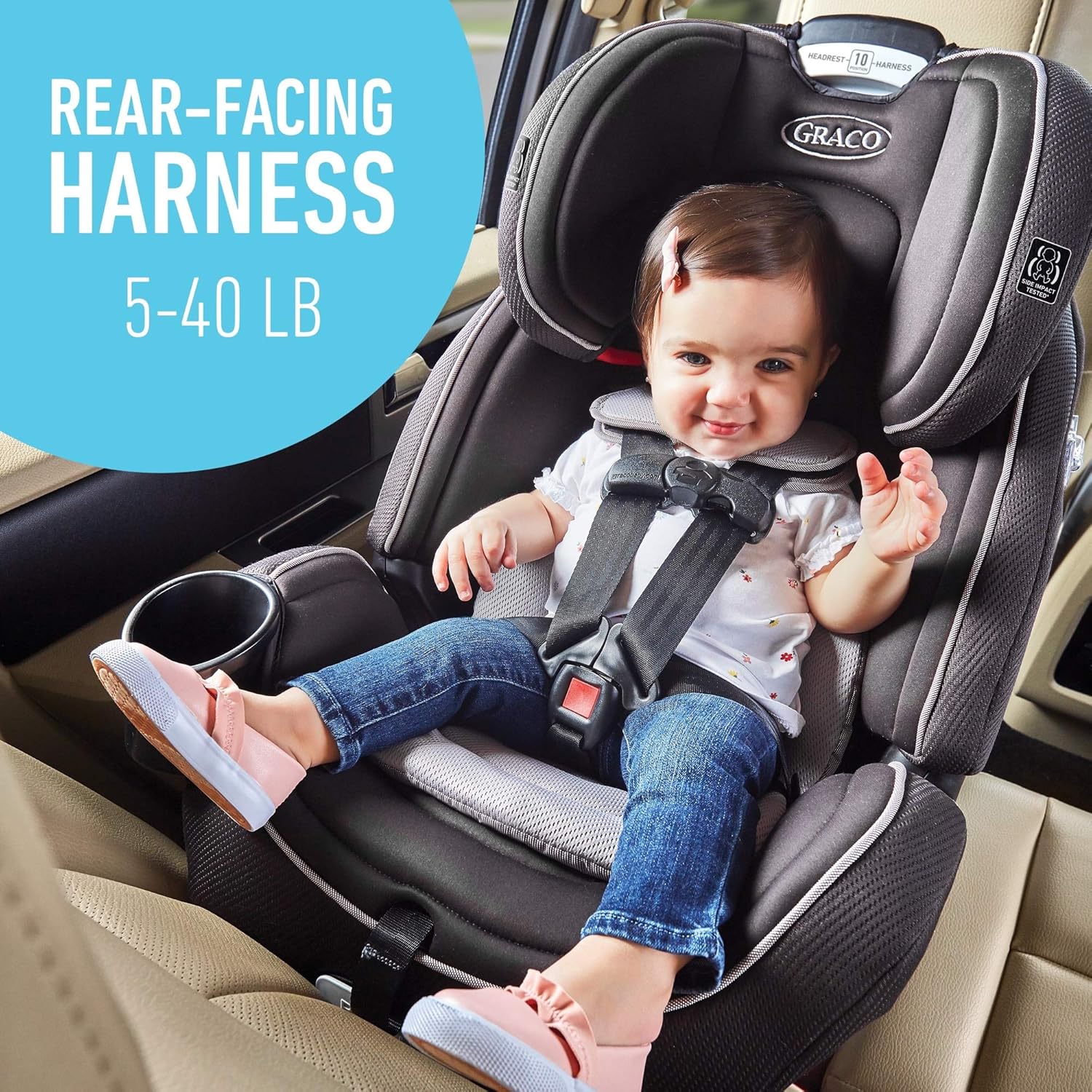 Graco Grows4Me 4-in-1 10-Year Car Seat and SnugRide 35 Lite LX Infant Car Seat Bundle