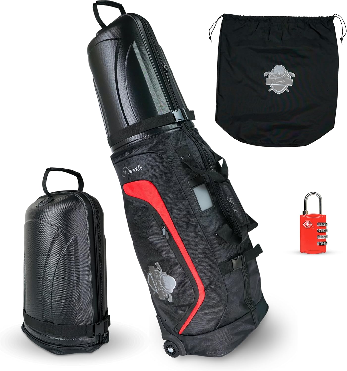 Golf Travel Bags for Airlines with Hard Case Top - Golf Travel Bag with 1680D Ballistic Nylon & Tank Wheels - Compact Design with TSA Lock and Dust Bag - Light & Easy to Maneuver Golf Travel Cover