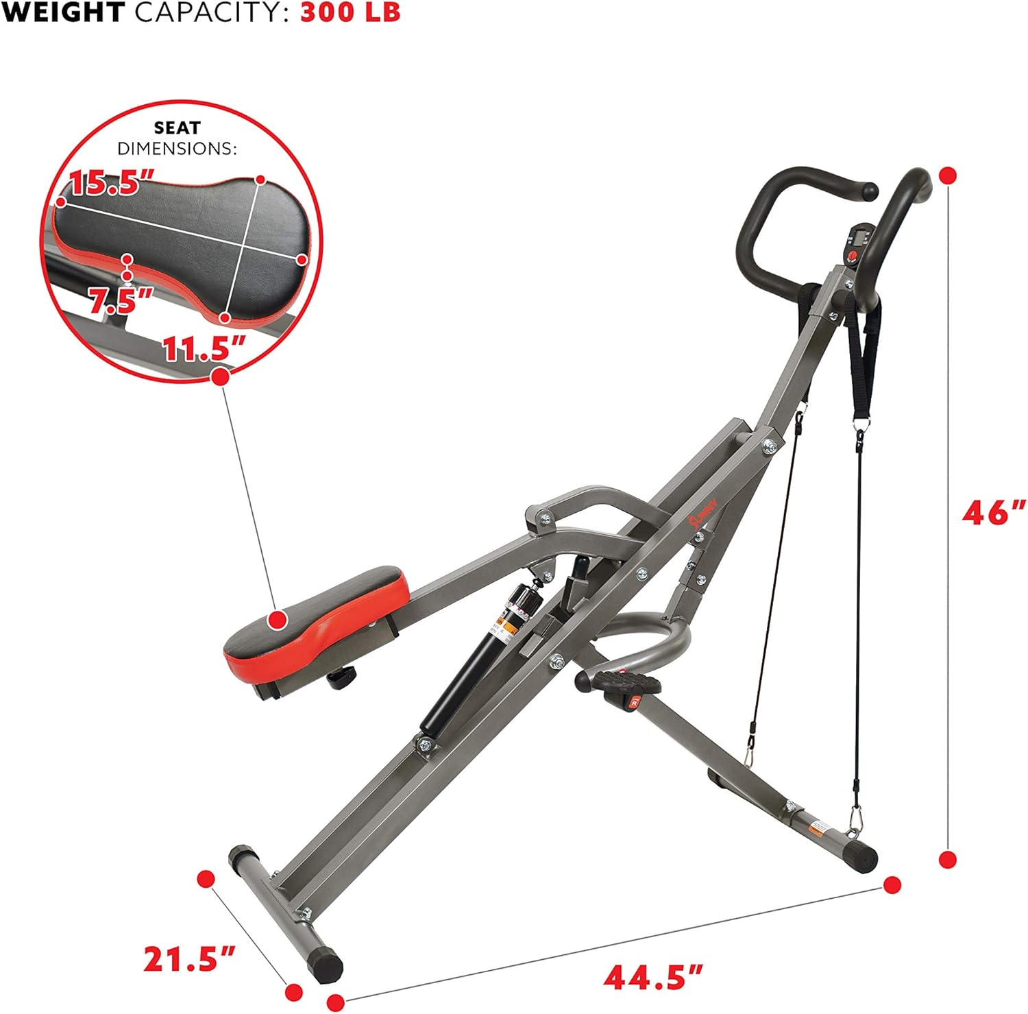 Sunny Health & Fitness Row-N-Ride PRO™ Squat Assist Trainer - SF-A020052