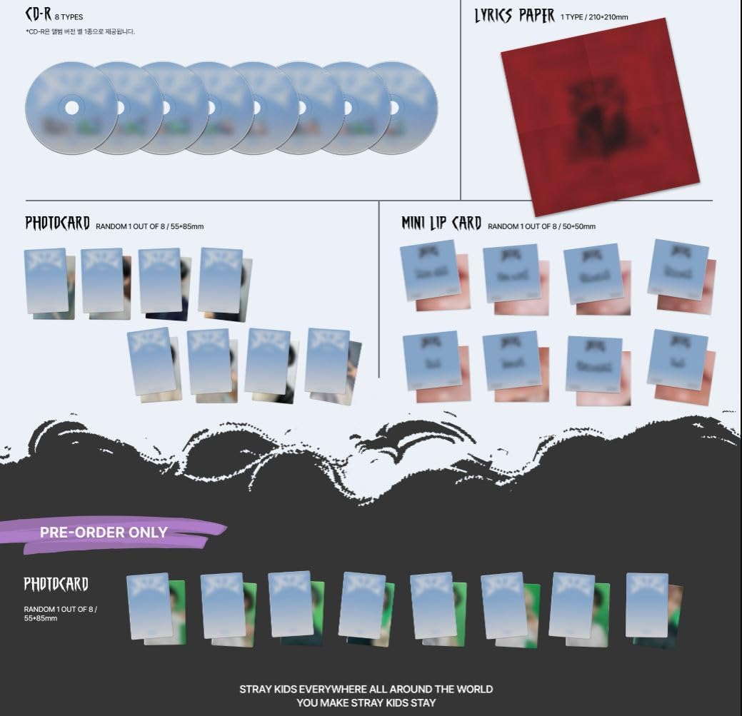 Stray kids ATE 9th Mini Album ACCORDION 8 Ver Set