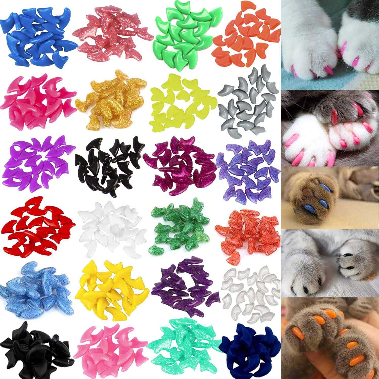 VICTHY Cat Nail Caps Pet Cat Soft Claws Nail Covers Cat Claws with Glue and Applicators Medium - Pet Supplies online store