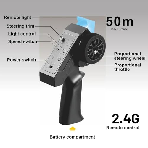 RC Truck 1/12 RC Rock Crawler, MN-82 4x4 Toyota Land Cruiser Remote Control Pickup Off Road RTR 2.4GHz Remote Control Rock Crawler Car Toy with Controllable Headlights 2 Batteries