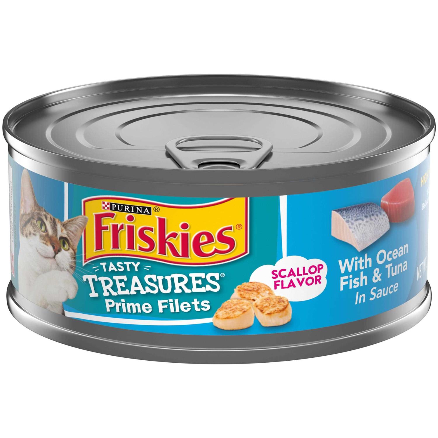 Friskies Tasty Treasures Prime Fillet With Ocean Fish & Tuna & Scallop Flavor Wet Cat Food - Pet Supplies online store