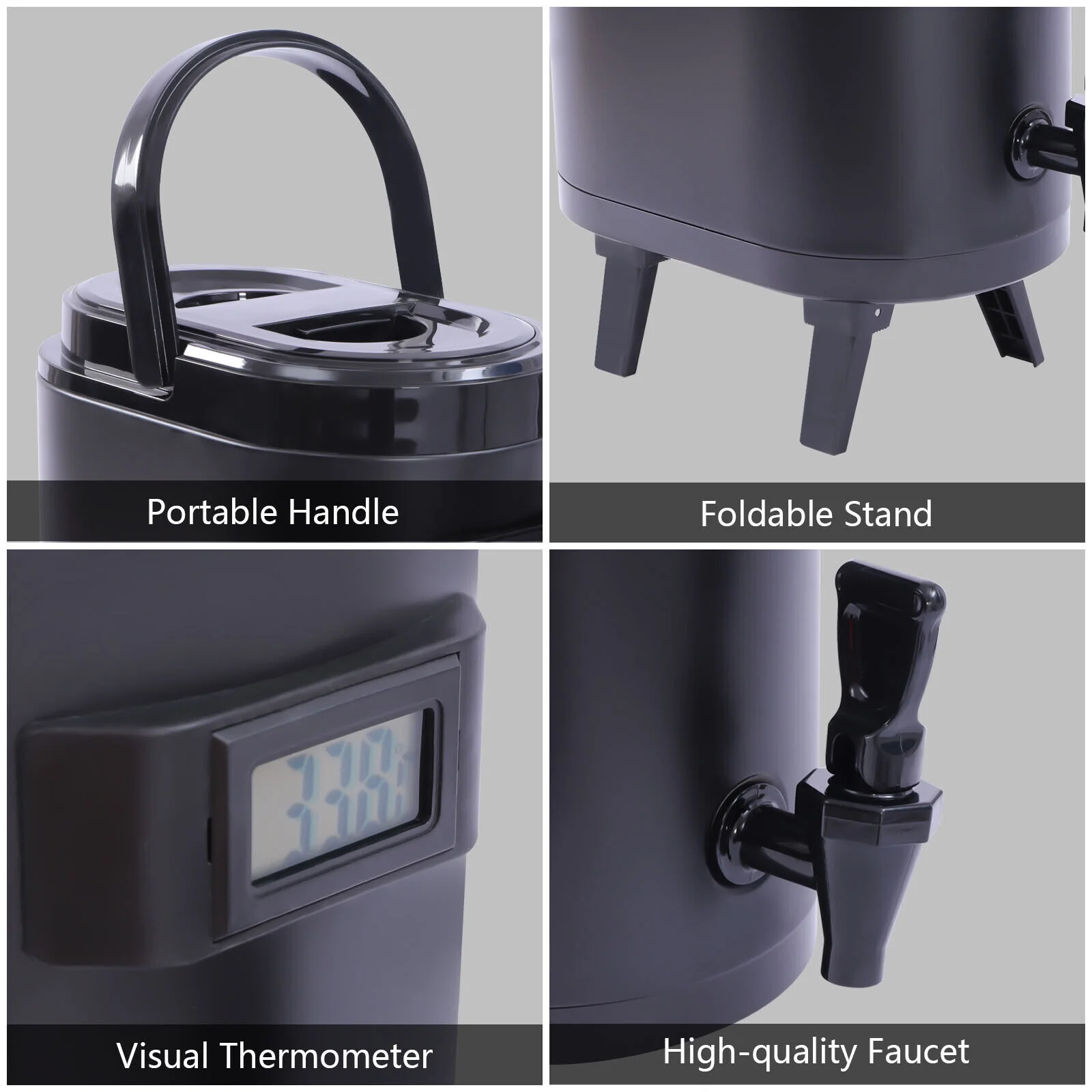 TFCFL 6L Cold Hot Insulated Beverage Dispenser Coffee Tea Water Milk Dispensing Spout