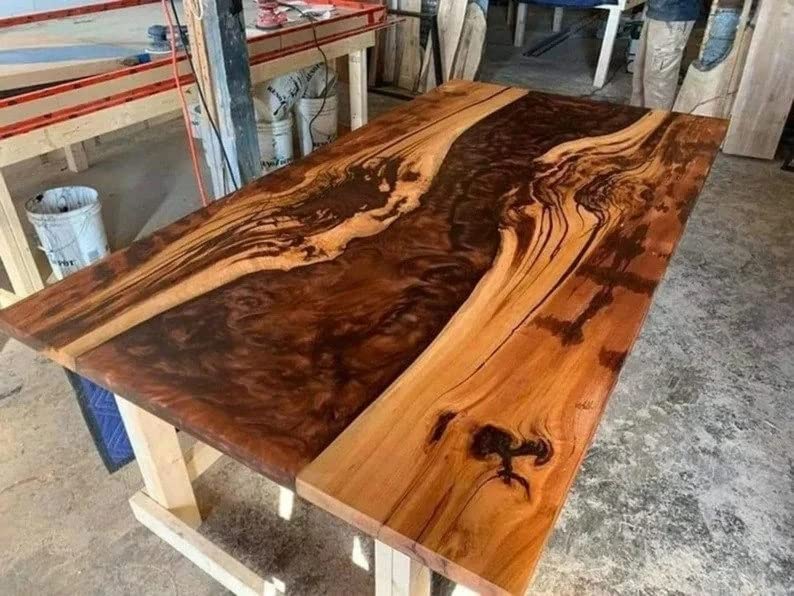 Personalized Large EPOXY Table, Resin Dining Table for 2, 4, 6, 8 River Dining Table Top, Wood Epoxy Coffee Table Top, Living Room Table (16.5