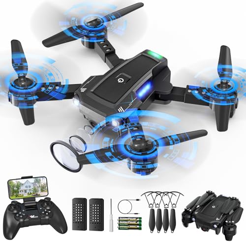 ATTOP Drone with 1080P Camera, FPV Foldable Camera Drone for Kids, One Key Start, Voice Control, Gestures Selfie, RC Quadcopter w/Altitude Hold, 3D Flips, 2 Batteries, Toy Gift for Kids Beginners