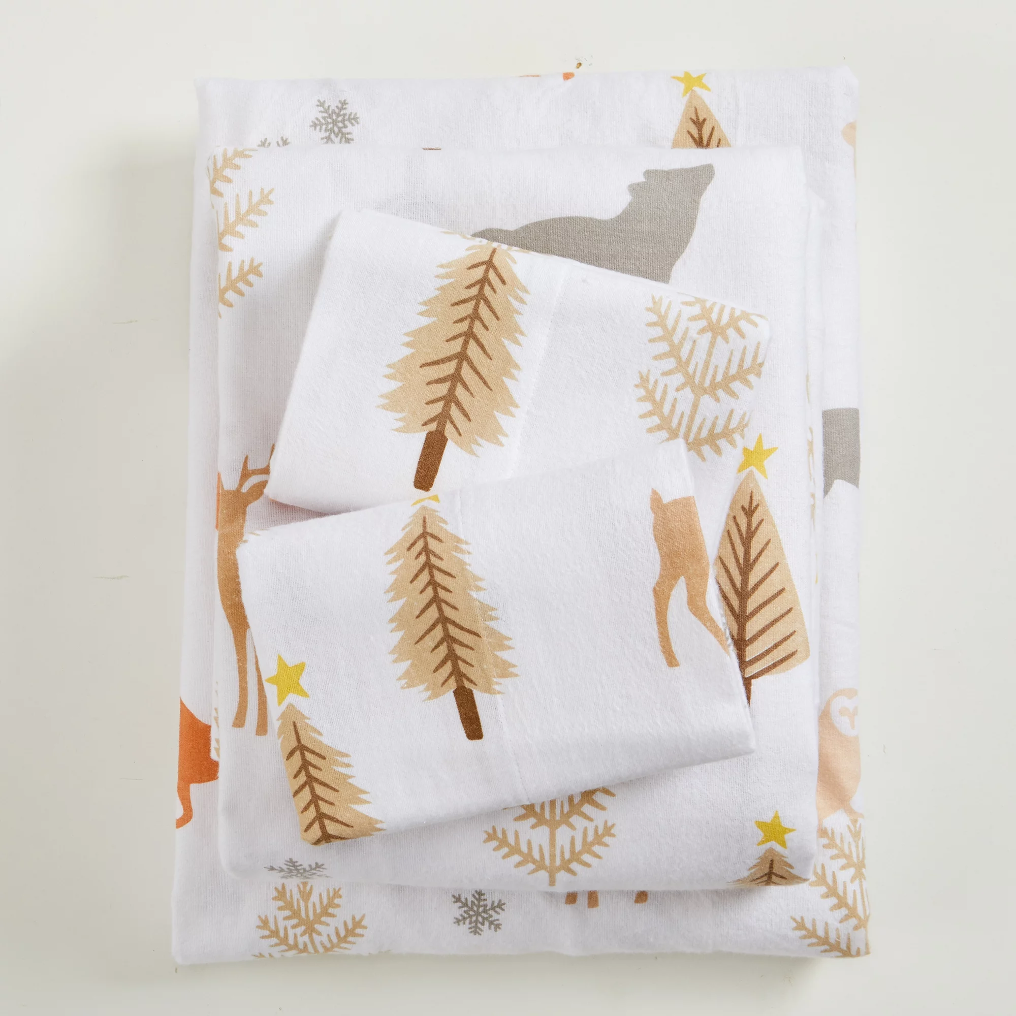 Great Bay Home Turkish Cotton Printed Flannel Sheet Set (Full, Roaming Animals)